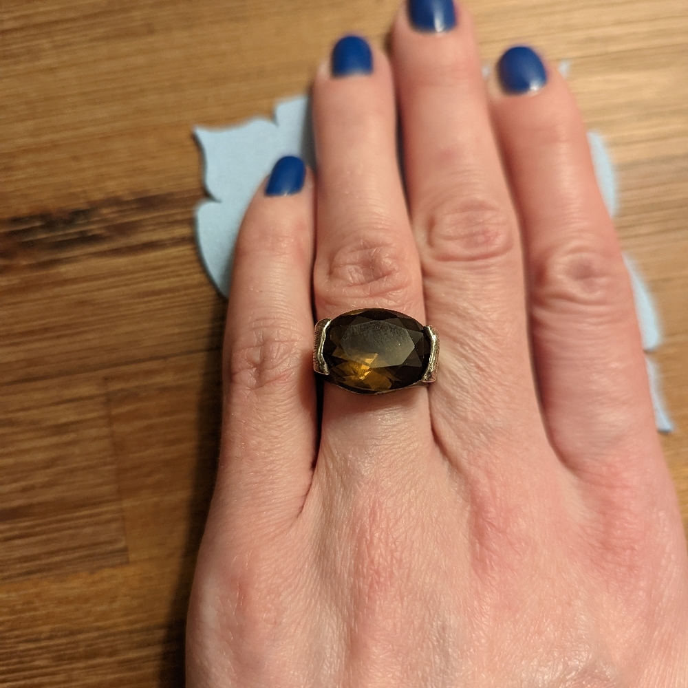 Hand made Smokey Quartz sterling silver ring